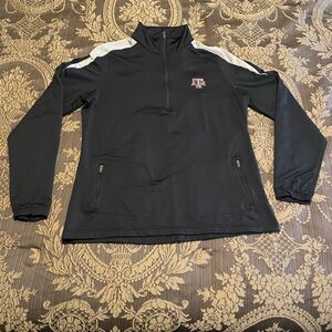 Women's Antigua Heather Black Texas A&M Aggies Quarter-Zip Top Size M Pre Owned
